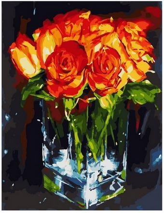 Картина по номерам Paintboy PK 68075 Огненные розы 40х50 см фото 1