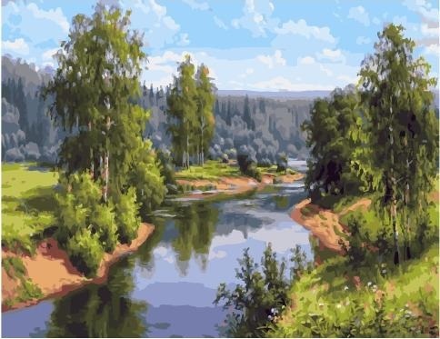 Картина по номерам Paintboy PK 59028 (GX 27882) Проточная река (Прищепа Игорь) 40х50 см фото 1