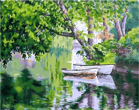 Картина по номерам Paintboy GX 34651 Лодочки в небольшом пруду 40x50 см фото 1