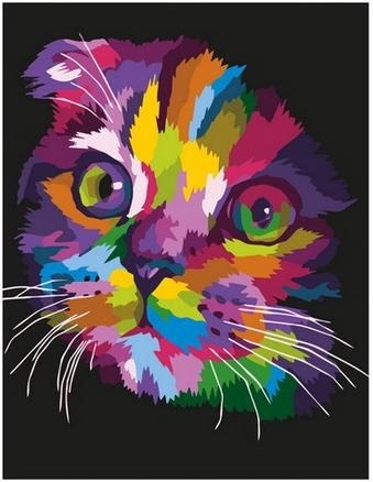 Картина по номерам Paintboy GX 35799 Радужный вислоухий кот 40х50 см фото 1