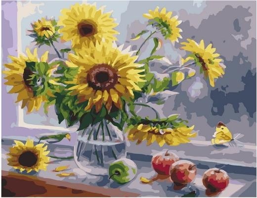 Картина по номерам Paintboy PK 79042 Подсолнухи на окне (Воробьёва Ольга) 40х50 см фото 1