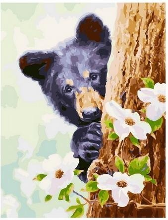 Картина по номерам Paintboy PK 68058 Любопытный медвежонок 40х50 см фото 1