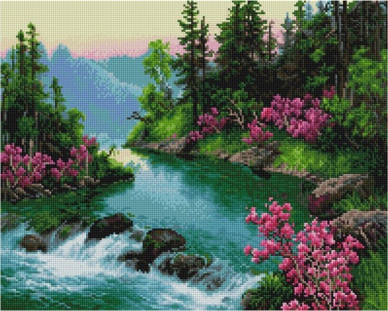 Алмазная мозаика GF 3997 Извилистая речка 40x50 см фото 1
