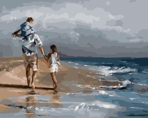Картина по номерам Paintboy PK 59105 Прогулка у моря 40х50 см фото 1