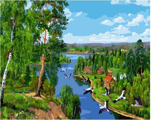 Картина по номерам Paintboy GX 34493 Перелет птиц 40x50 см фото 1
