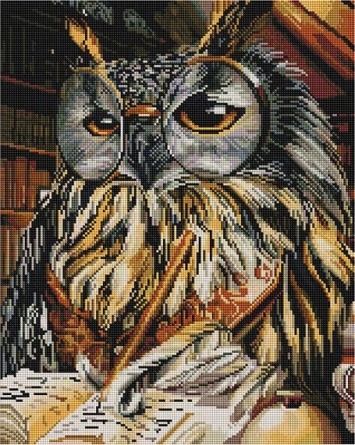 Алмазная мозаика Paintboy GF 4538 Ученая сова 40x50 см фото 1