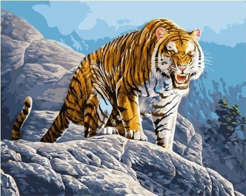 Картина по номерам Paintboy GX 35036 Тигр в горах 40х50 см фото 1