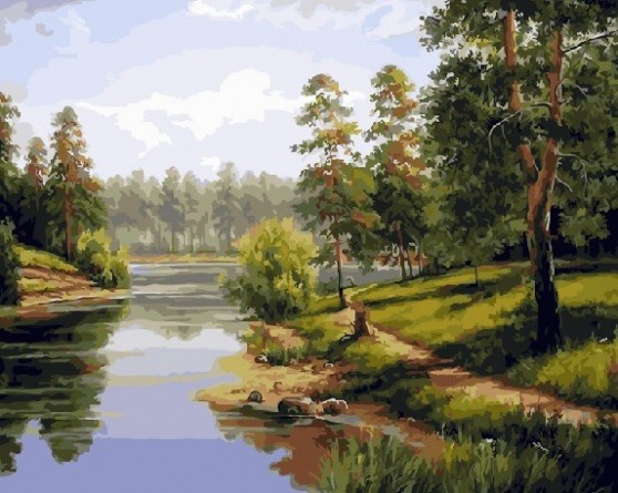 Картина по номерам Paintboy GX 21071 Сосны на берегу 40x50 см фото 1