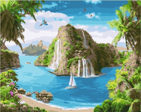 Картина по номерам Paintboy GX 34675 Райский уголок 40x50 см фото 1