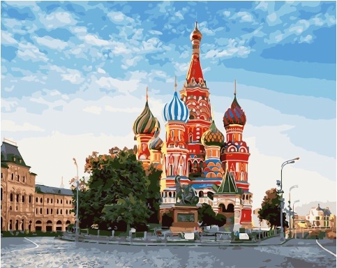 Картина по номерам Paintboy PK 51007 Прекрасный вид на храм Василия Блаженного 40x50 см фото 1