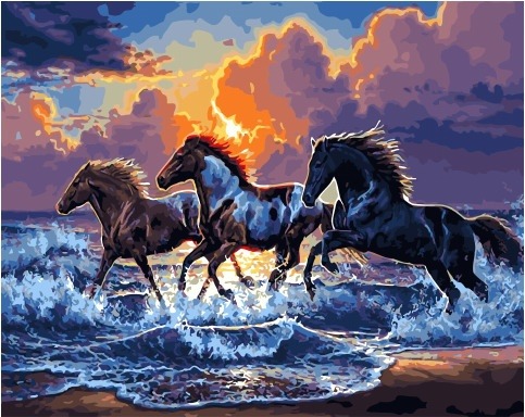 Картина по номерам Paintboy GX 34306 Скакуны на закате 40x50 см фото 1