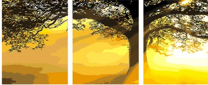 Картина по номерам ТРИПТИХ Paintboy PX 5104 Солнце в листьях 3 шт. 40x50 см фото 1