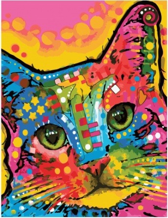 Картина по номерам Paintboy GX 34580 Разноцветный кот 40x50 см фото 1