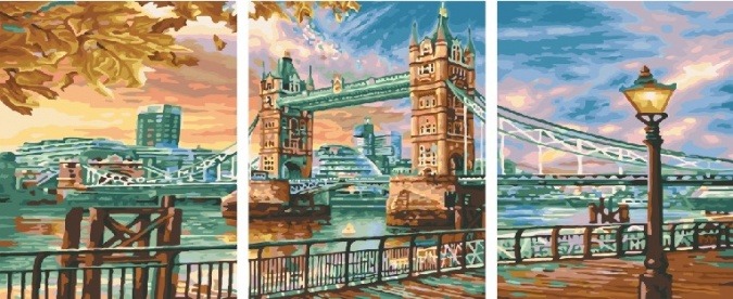 Картина по номерам ТРИПТИХ Paintboy PX 5235 Набережная Темзы 3 шт. 40x50 см фото 1