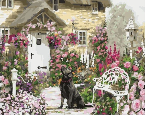 Картина по номерам Paintboy GX 34333 Цветочный дворик 40x50 см фото 1