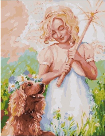 Картина по номерам Paintboy GX 34686 Прогулка с верным другом 40x50 см фото 1