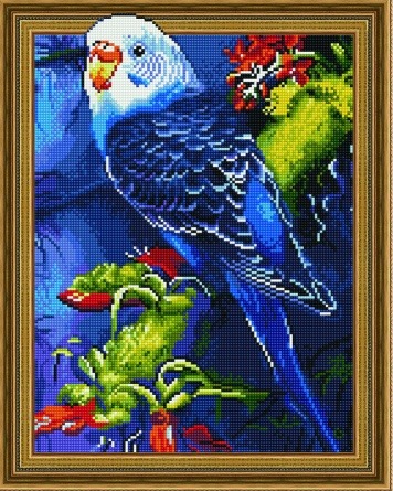 Алмазная мозаика 3D эффект TSGJ 1017 Попугай на ветке 40*50 фото 1