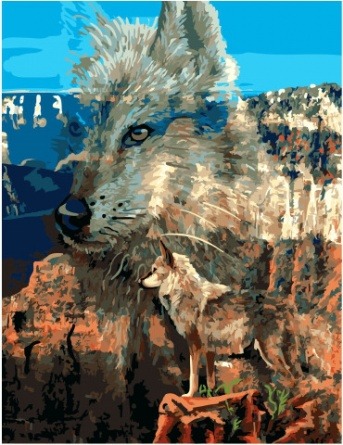 Картина по номерам Paintboy GX 34570 Волк в каньоне 40x50 см фото 1