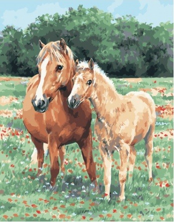 Картина по номерам Paintboy GX 34437 Мамин жеребенок 40x50 см фото 1