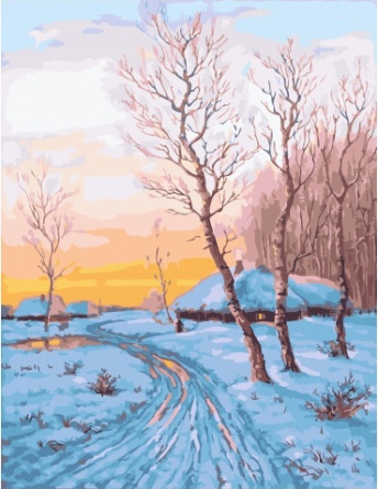 Картина по номерам Paintboy GX 34591 Зимняя дорога 40x50 см фото 1