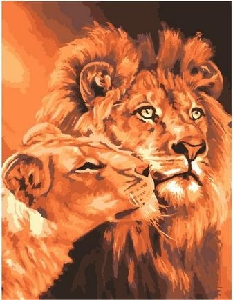 Картина по номерам Paintboy GX 7279 (GX 37038) Львиная любовь (Самарская Елена) 40х50 см фото 1