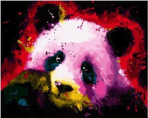 Картина по номерам Paintboy GX 30915 Панда в красках 40х50 см фото 1
