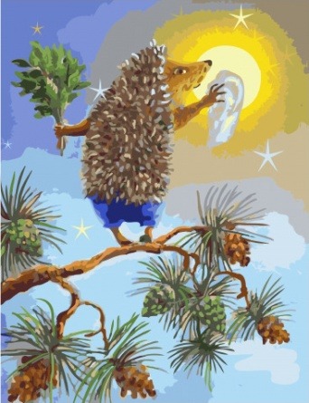 Картина по номерам Paintboy GX 34866 Зимнее солнце и ежик 40x50 см фото 1