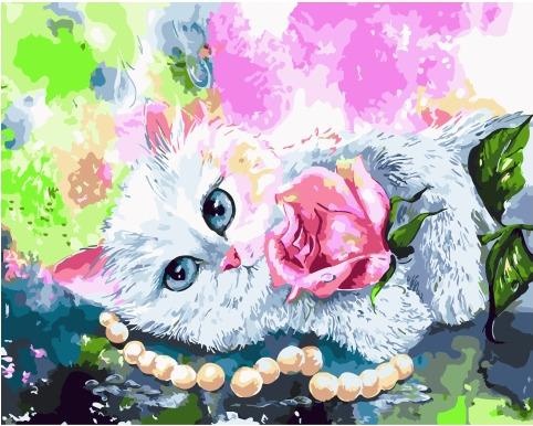Картина по номерам Paintboy PK 59098 Гламурная киса 40х50 см фото 1