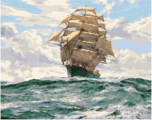 Картина по номерам Paintboy GX 29131 Корабль мчится от шторма 40х50 см фото 1