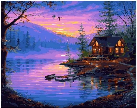 Картина по номерам Paintboy PK 68092 Рыбацкий домик 40х50 см фото 1