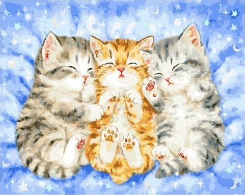 Картина по номерам Paintboy GX 35208 Спящие котята 40х50 см фото 1