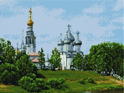 Алмазная мозаика EF 962 Монастырская тишина 30x40 см фото 1