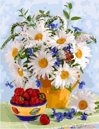 Картина по номерам Paintboy GX 34506 Ромашки и клубника 40x50 см фото 1