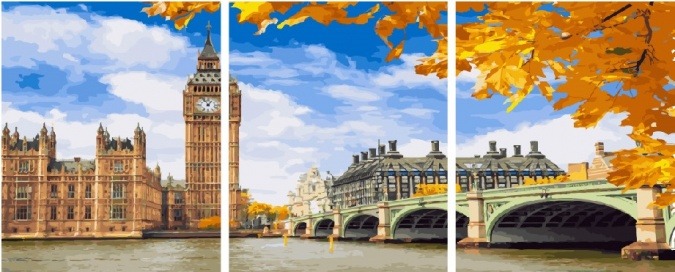 Картина по номерам ТРИПТИХ Paintboy PX 5230 Осень в Лондоне 3 шт. 40x50 см фото 1