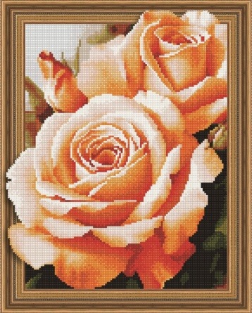 Алмазная мозаика 3D эффект TSGJ 1073 Чайные розы 40*50 фото 1