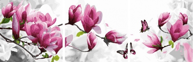 Картина по номерам ТРИПТИХ Paintboy PX 5184 Воздушные цветы 3 шт. 50x50 см фото 1