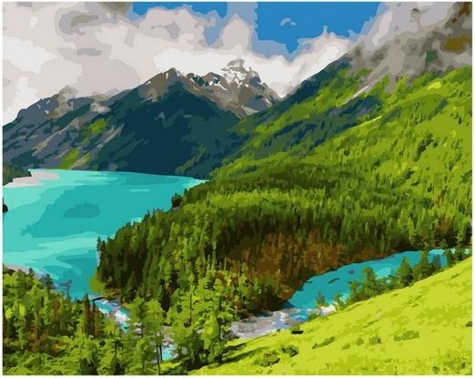 Картина по номерам Paintboy GX 36148 Горное озеро 40х50 см фото 1