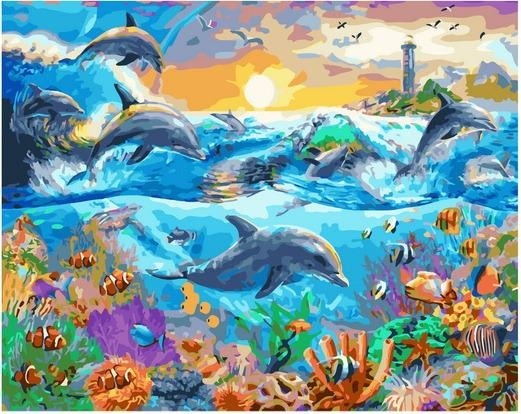Картина по номерам Paintboy GX 37418 Красочное море/ Морские обитатели 40х50 см фото 1
