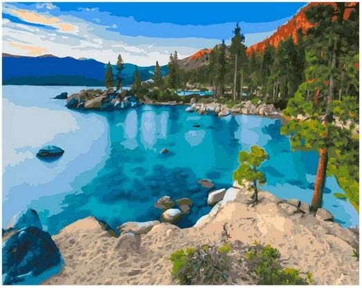 Картина по номерам Paintboy GX 36198 Лазурное озеро в каньоне 40х50 см фото 1