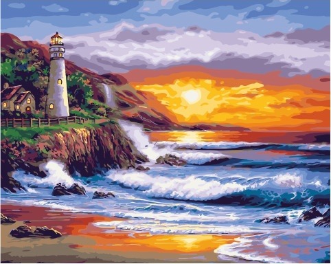 Картина по номерам Paintboy PK 41017 Закат у маяка 40x50 см фото 1