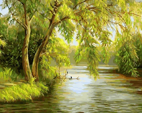 Картина по номерам Paintboy GX 21176 Ива над рекой 40x50 см фото 1