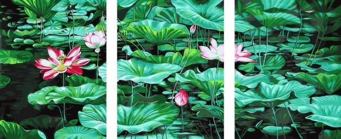 Картина по номерам ТРИПТИХ Paintboy PX 5120 Кувшинки 3 шт. 40x50 см фото 1