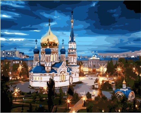 Картина по номерам Paintboy GX 34212 Храм в вечерних огнях 40x50 см фото 1