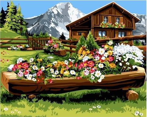 Картина по номерам Paintboy GX 32156 Деревенская клумба 40х50 см фото 1